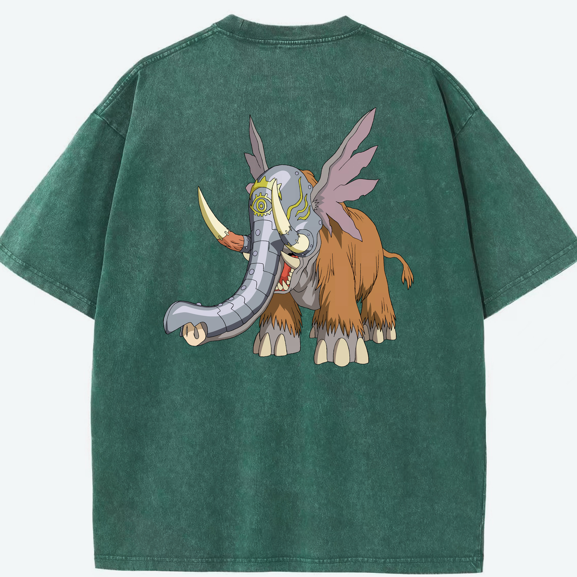 （画像用） Digimon デジタルモンスター/デジモン 綿100% ヴィンテージ風 半袖Tシャツ（背面プリント）